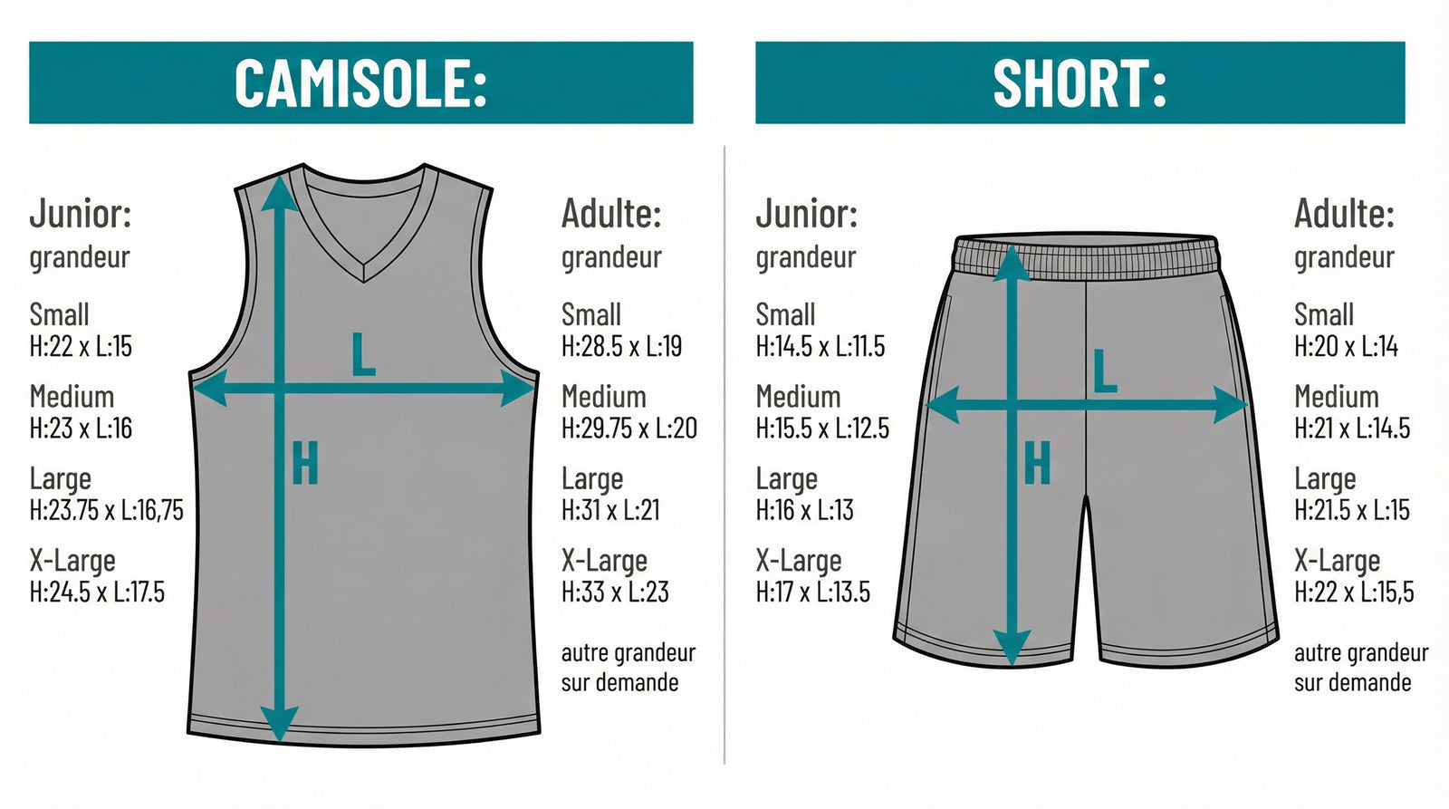 Charte de grandeurs — Basketball