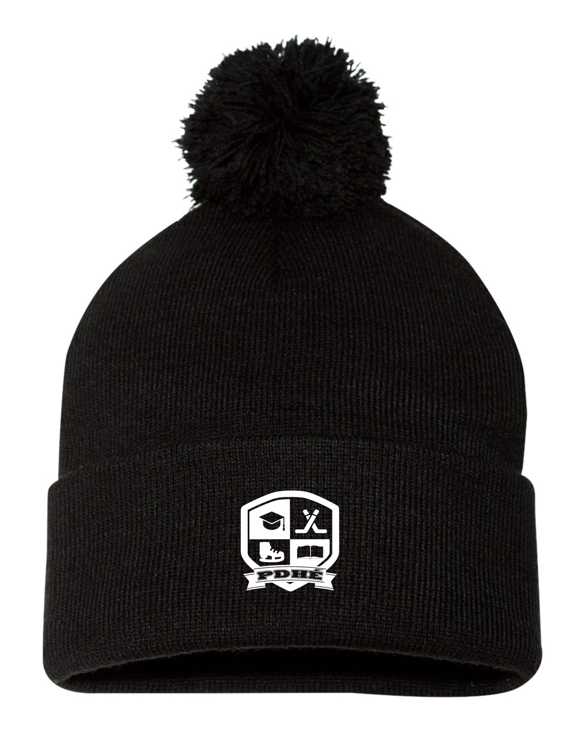 Tuque à pompon et revers 12" (Broderie)